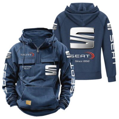 Seat Vintage Quarter Zip Hoodie Retro Hoodie LQZ1409 2