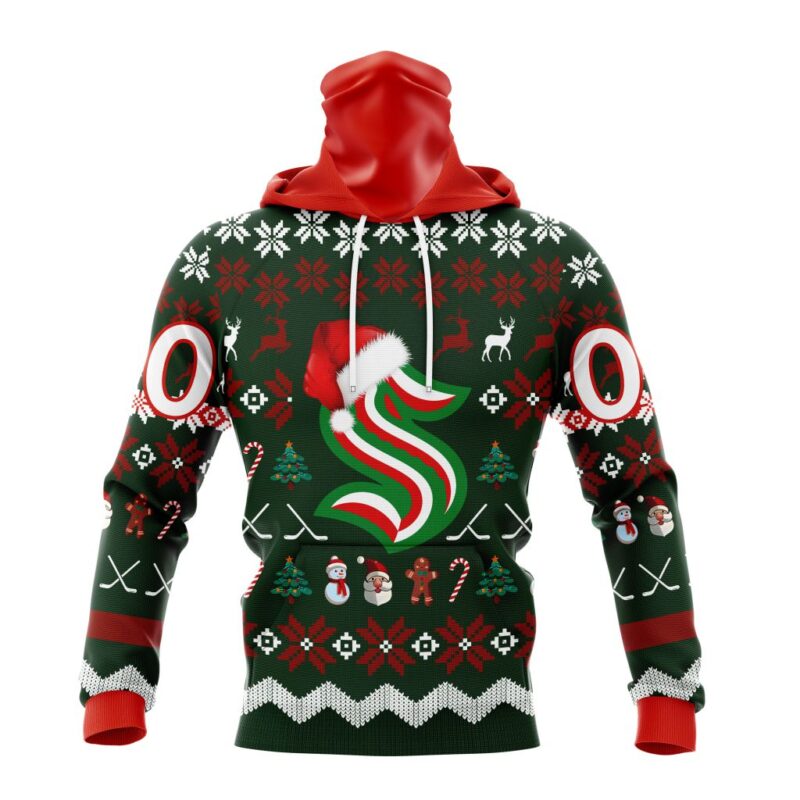 Seattle Kraken NHL Specialized Unisex Christmas Is Coming  Gaiter Hoodie WGH2056