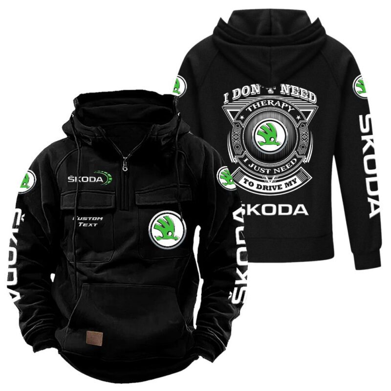 Skoda Vintage Quarter Zip Hoodie Retro Hoodie LQZ1209