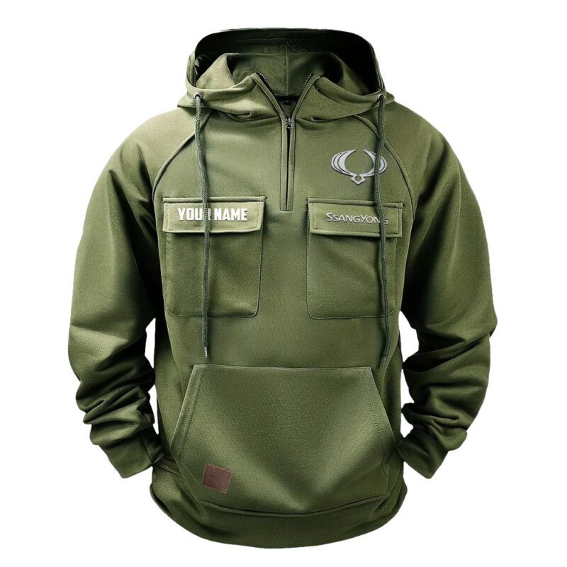 SsangYong Motor Vintage Quarter Zip Hoodie Retro Hoodie LQZ1141 2