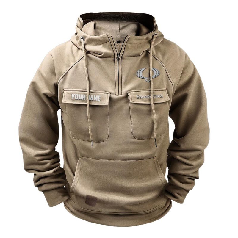 SsangYong Motor Vintage Quarter Zip Hoodie Retro Hoodie LQZ1141 3