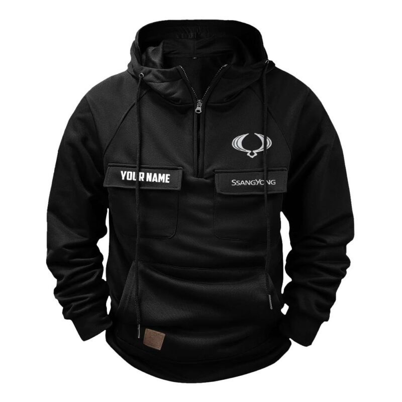 SsangYong Motor Vintage Quarter Zip Hoodie Retro Hoodie LQZ1141