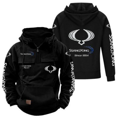 SsangYong Motor Vintage Quarter Zip Hoodie Retro Hoodie LQZ1369