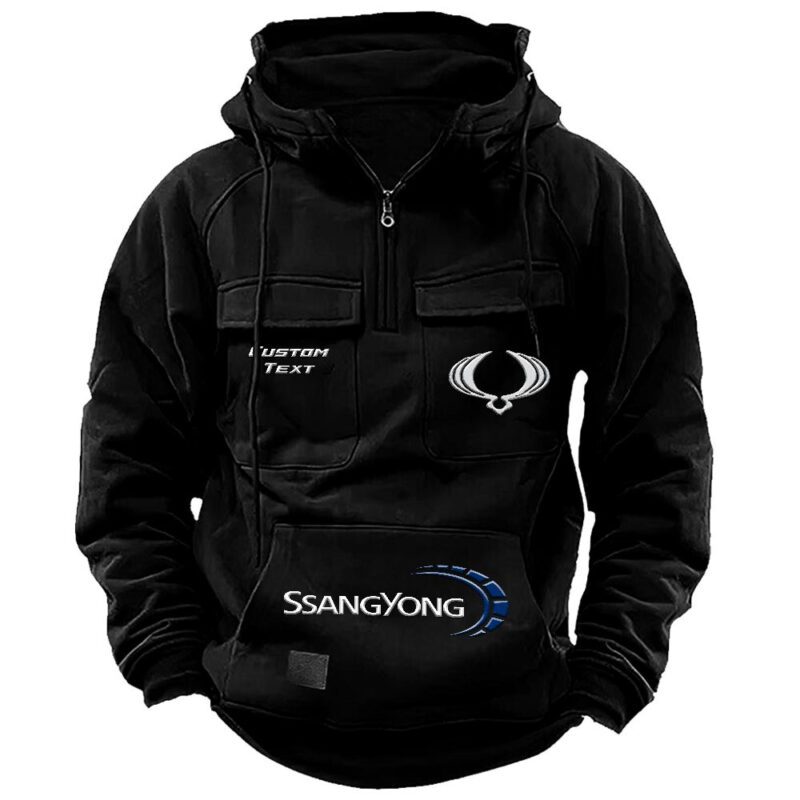 SsangYong Motor Vintage Quarter Zip Hoodie Retro Hoodie LQZ1441 1