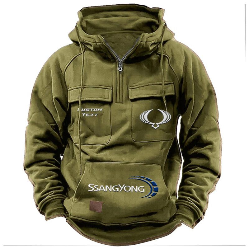 SsangYong Motor Vintage Quarter Zip Hoodie Retro Hoodie LQZ1441 3