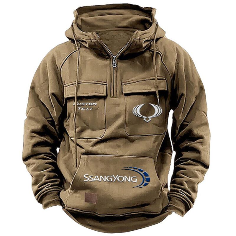 SsangYong Motor Vintage Quarter Zip Hoodie Retro Hoodie LQZ1441 4