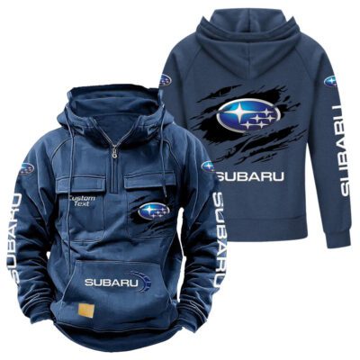 Subaru Vintage Quarter Zip Hoodie Retro Hoodie LQZ1028 2