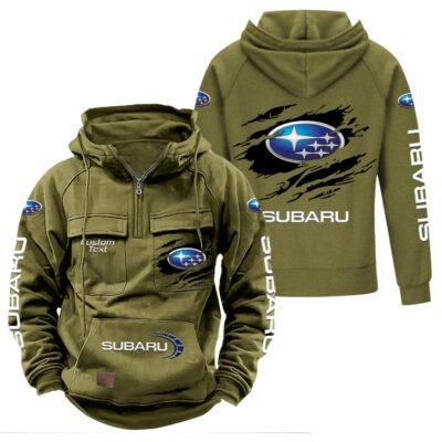 Subaru Vintage Quarter Zip Hoodie Retro Hoodie LQZ1028 3