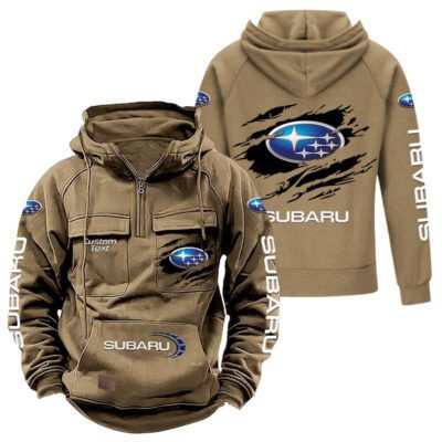 Subaru Vintage Quarter Zip Hoodie Retro Hoodie LQZ1028 4
