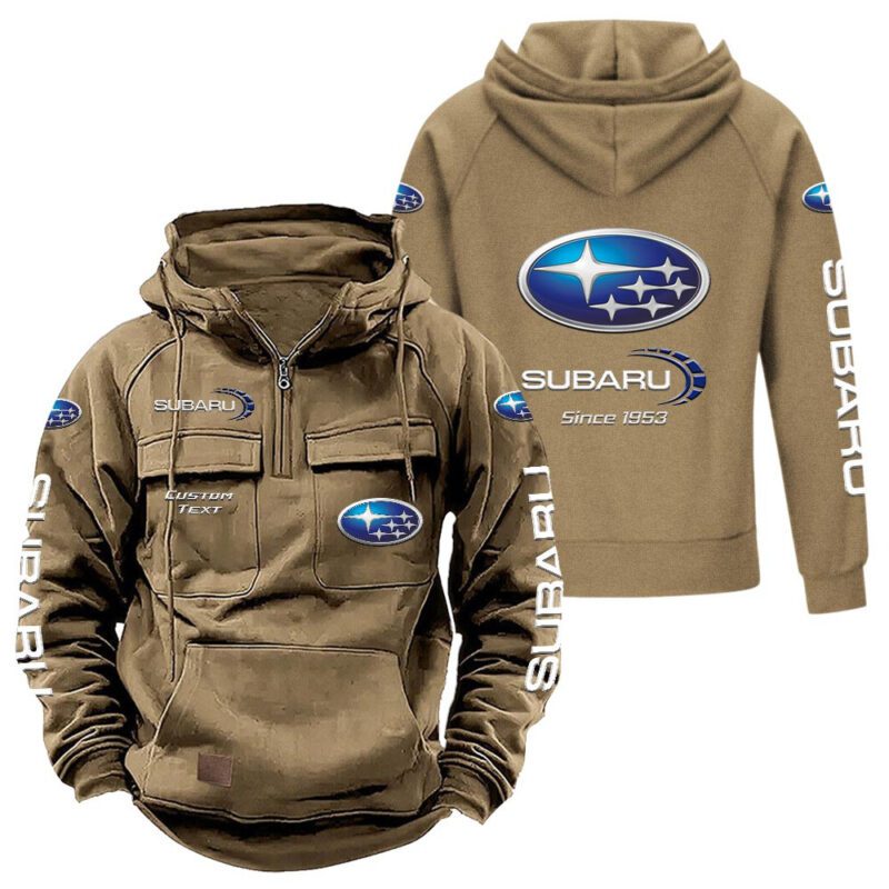 Subaru Vintage Quarter Zip Hoodie Retro Hoodie LQZ1430 4