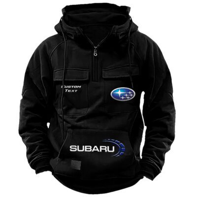 Subaru Vintage Quarter Zip Hoodie Retro Hoodie LQZ1492 1