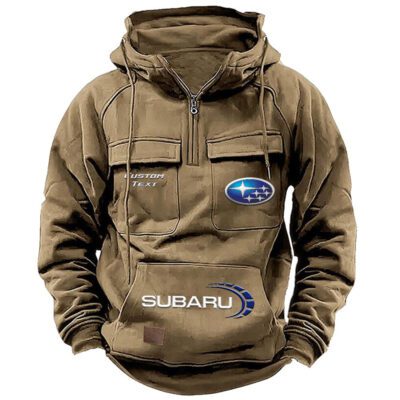 Subaru Vintage Quarter Zip Hoodie Retro Hoodie LQZ1492 4