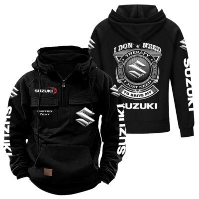 Suzuki Vintage Quarter Zip Hoodie Retro Hoodie LQZ1172