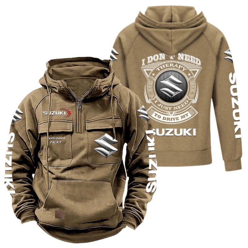 Suzuki Vintage Quarter Zip Hoodie Retro Hoodie LQZ1220 4