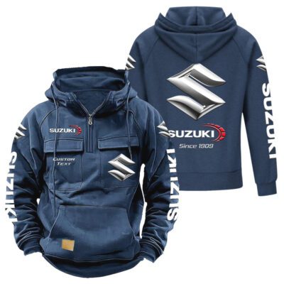 Suzuki Vintage Quarter Zip Hoodie Retro Hoodie LQZ1392 2 Suzuki Vintage Quarter Zip Hoodie Retro Hoodie LQZ1392 2
