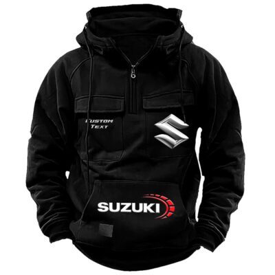 Suzuki Vintage Quarter Zip Hoodie Retro Hoodie LQZ1454 1