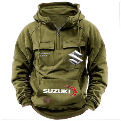 Suzuki Vintage Quarter Zip Hoodie Retro Hoodie LQZ1454 3