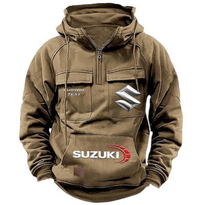 Suzuki Vintage Quarter Zip Hoodie Retro Hoodie LQZ1454 4