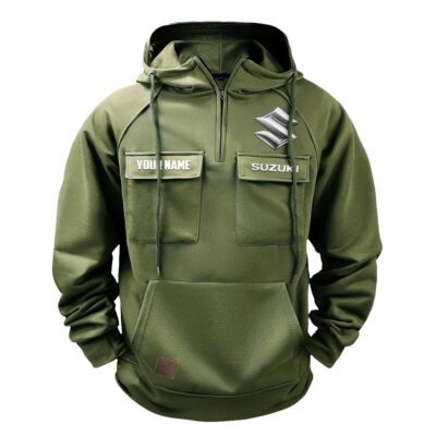 Suzuki Vintage Quarter Zip Hoodie Retro Hoodie LQZ1554 2
