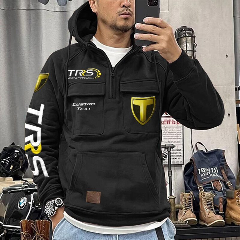 TRS Vintage Quarter Zip Hoodie Retro Hoodie LQZ1309 1