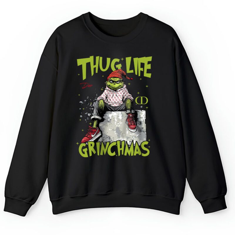 Thug Life Retro Christmas Grinch Dior Unisex Sweatshirt TAS22198