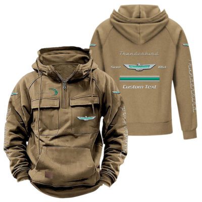 Thunderbird Vintage Quarter Zip Hoodie Retro Hoodie LQZ1162 4 Thunderbird Vintage Quarter Zip Hoodie Retro Hoodie LQZ1162 4