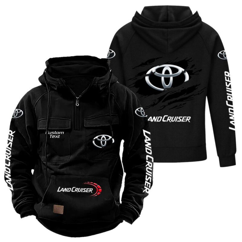 Toyota - Land Cruiser Vintage Quarter Zip Hoodie Retro Hoodie LQZ1047