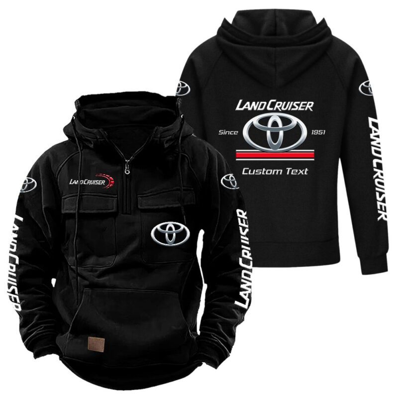 Toyota - Land Cruiser Vintage Quarter Zip Hoodie Retro Hoodie LQZ1078