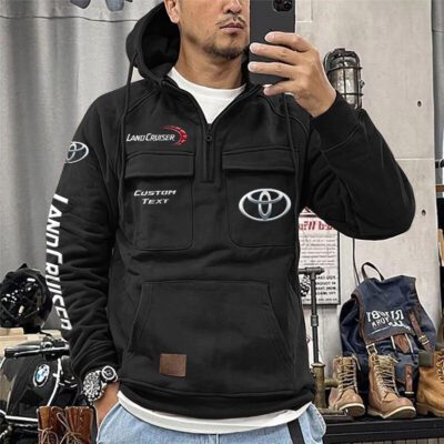 Toyota Land Cruiser Vintage Quarter Zip Hoodie Retro Hoodie LQZ1344 1