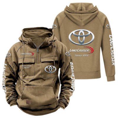 Toyota Land Cruiser Vintage Quarter Zip Hoodie Retro Hoodie LQZ1344 4