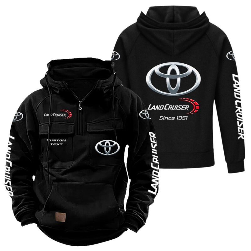 Toyota - Land Cruiser Vintage Quarter Zip Hoodie Retro Hoodie LQZ1344