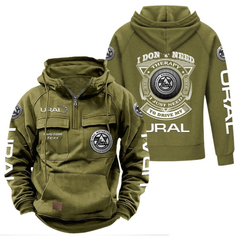 Ural Vintage Quarter Zip Hoodie Retro Hoodie LQZ1170 3