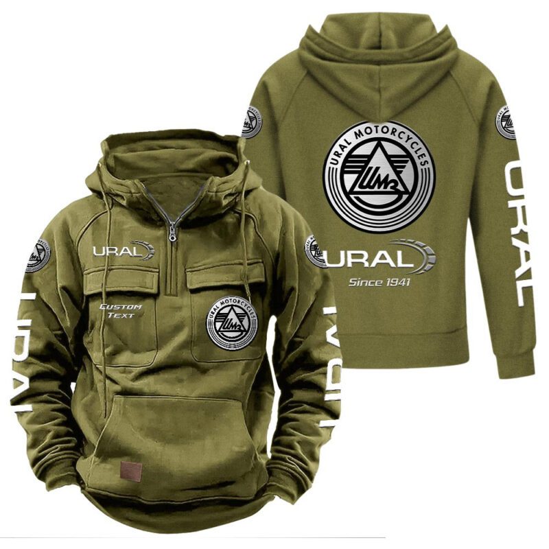 Ural Vintage Quarter Zip Hoodie Retro Hoodie LQZ1322 3