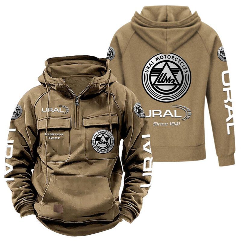 Ural Vintage Quarter Zip Hoodie Retro Hoodie LQZ1322 4