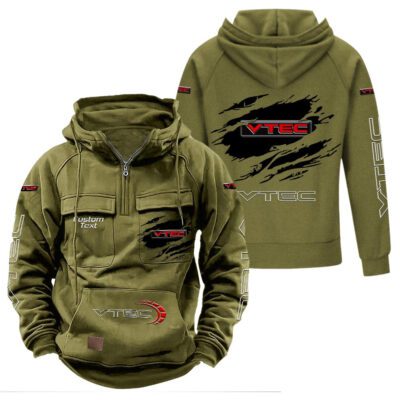 VTEC Vintage Quarter Zip Hoodie Retro Hoodie LQZ1045 3