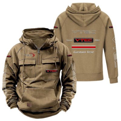 VTEC Vintage Quarter Zip Hoodie Retro Hoodie LQZ1150 4