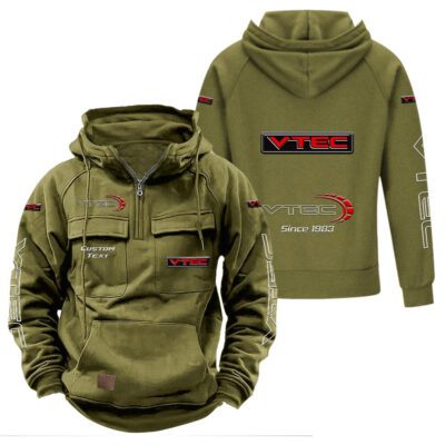VTEC Vintage Quarter Zip Hoodie Retro Hoodie LQZ1345 3