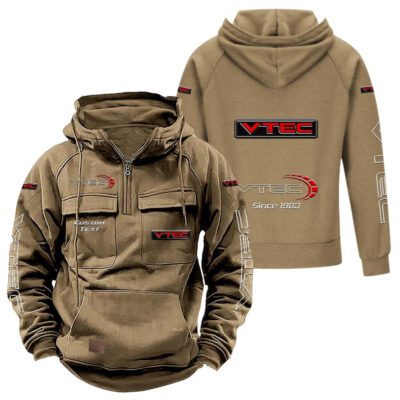 VTEC Vintage Quarter Zip Hoodie Retro Hoodie LQZ1345 4