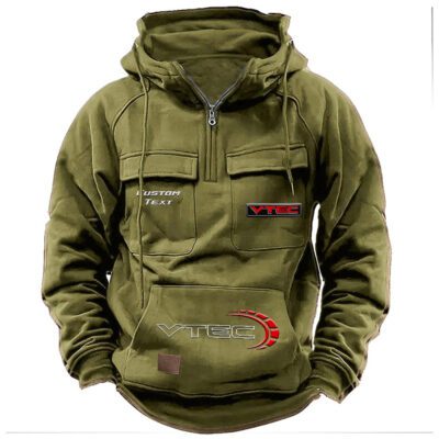 VTEC Vintage Quarter Zip Hoodie Retro Hoodie LQZ1493 3