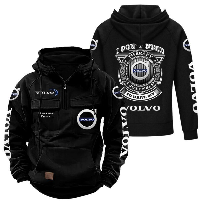 Volvo Vintage Quarter Zip Hoodie Retro Hoodie LQZ1225