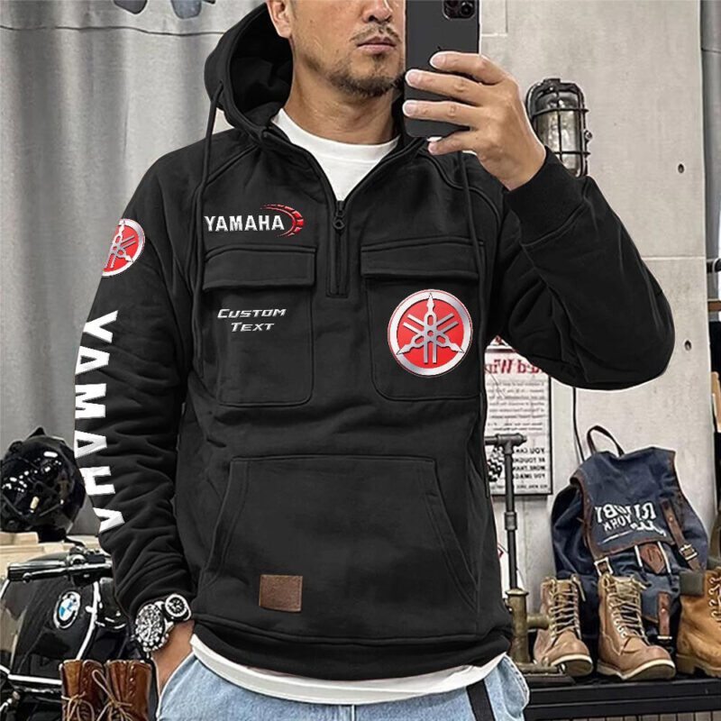 Yamaha Vintage Quarter Zip Hoodie Retro Hoodie LQZ1198 1