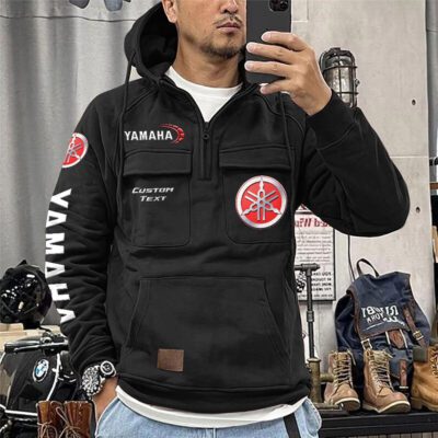 Yamaha Vintage Quarter Zip Hoodie Retro Hoodie LQZ1230 1