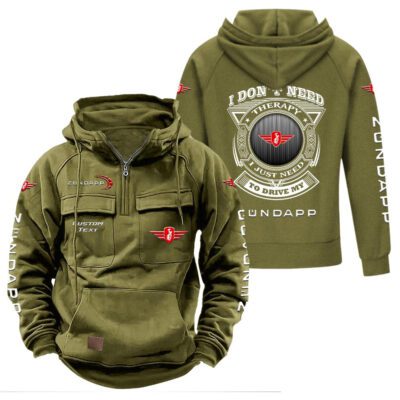 Zundapp Vintage Quarter Zip Hoodie Retro Hoodie LQZ1174 3
