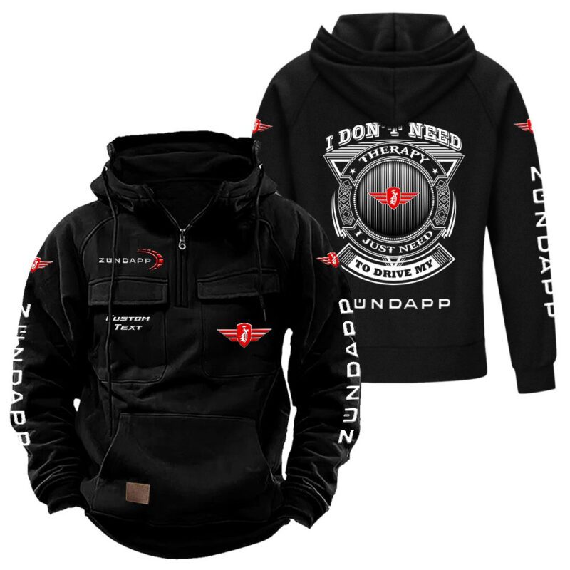 Zundapp Vintage Quarter Zip Hoodie Retro Hoodie LQZ1174