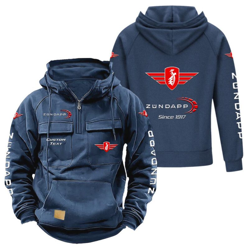 Zundapp Vintage Quarter Zip Hoodie Retro Hoodie LQZ1326 2