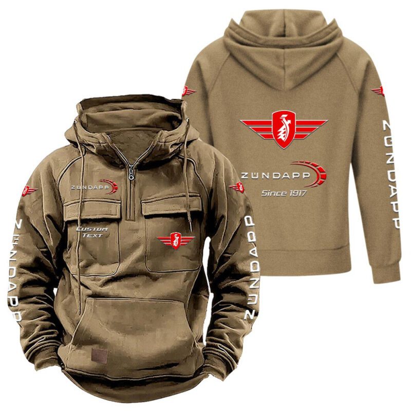 Zundapp Vintage Quarter Zip Hoodie Retro Hoodie LQZ1326 4