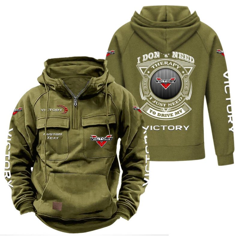victory Vintage Quarter Zip Hoodie Retro Hoodie LQZ1182 3