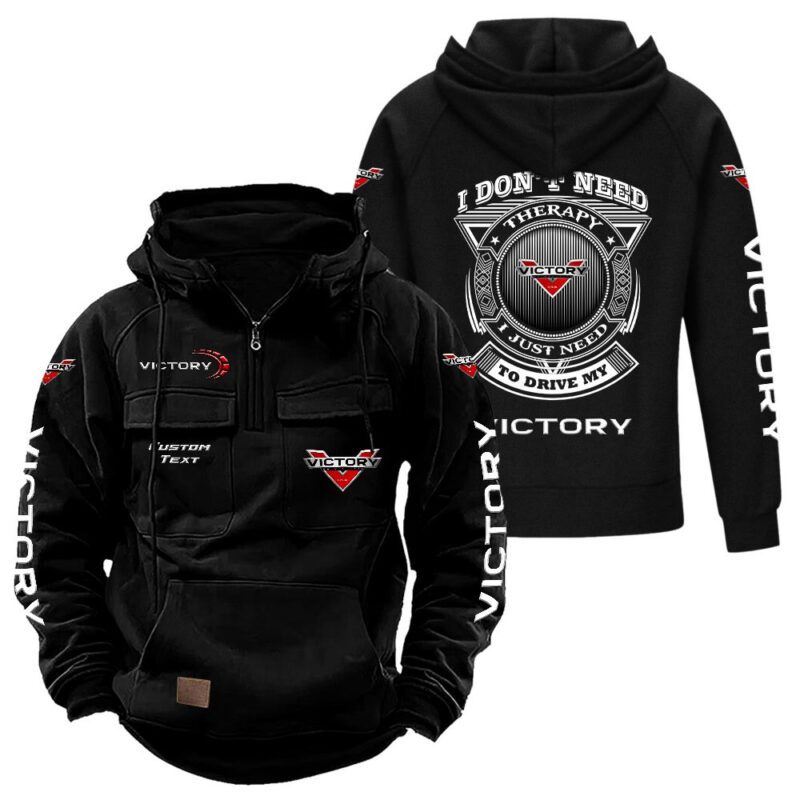 victory Vintage Quarter Zip Hoodie Retro Hoodie LQZ1182