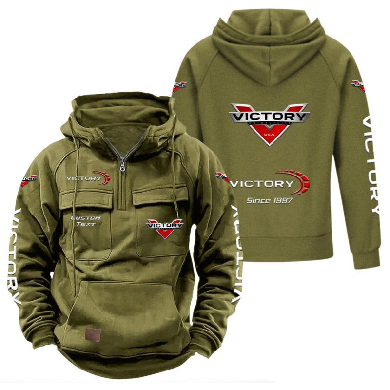 victory Vintage Quarter Zip Hoodie Retro Hoodie LQZ1314 3