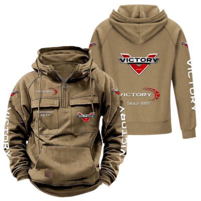 victory Vintage Quarter Zip Hoodie Retro Hoodie LQZ1314 4